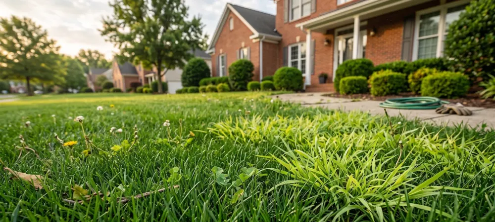 bermuda grass growing in fescue grass