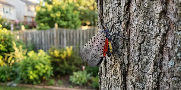 spotted lanternfly on a tree